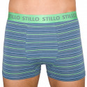 Pánske boxerky Stillo sivé so zelenými prúžkami (STP-010)