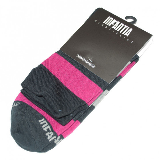 Ponožky Infantia Classicline ružovo sivo čierne pruhy