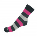 Ponožky Infantia Classicline ružovo sivo čierne pruhy