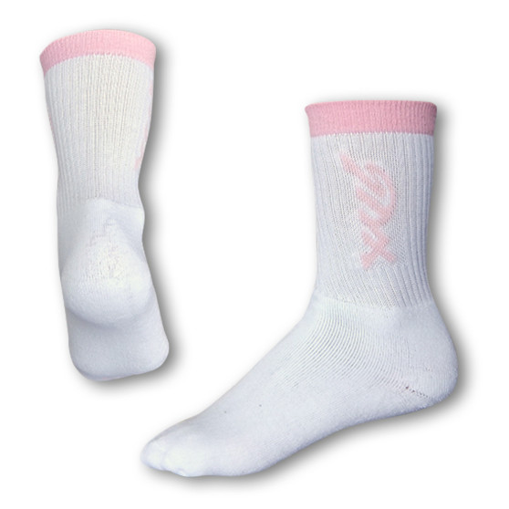 Ponožky Styx classic biele s ružovým nápisom (H222)