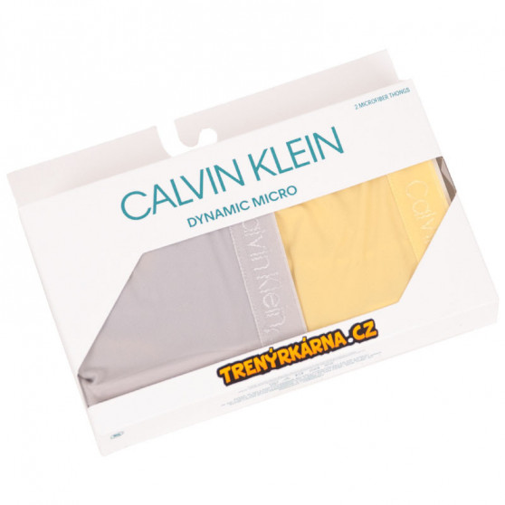 2PACK dámske tangá Calvin Klein viacfarebné (QD3695E-HU4)