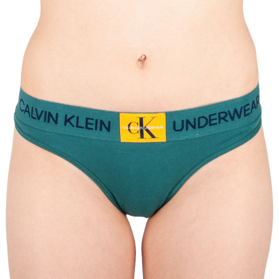 Dámske tangá Calvin Klein zelené (QF4920E-ZAY)