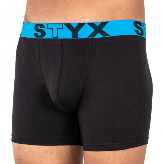 3PACK pánske boxerky Styx long športová guma čierne (U9646566)