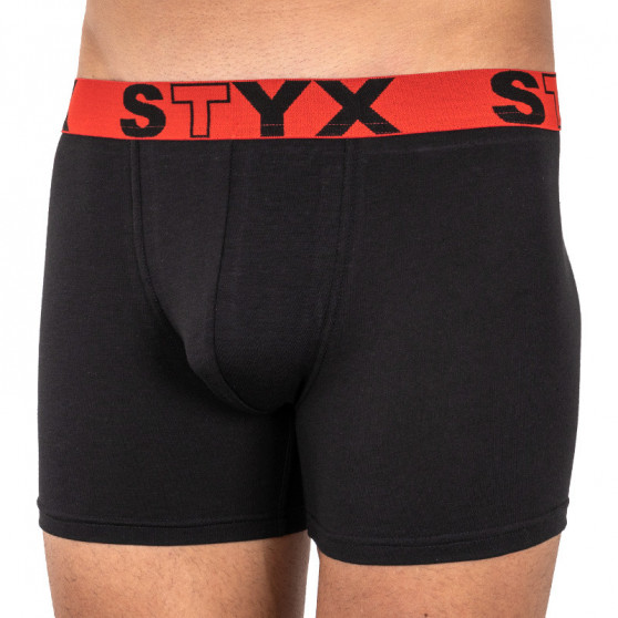 3PACK pánske boxerky Styx long športová guma čierne (U9646566)