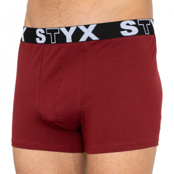 Pánske boxerky Styx športová guma nadrozmer vínové (R1060)