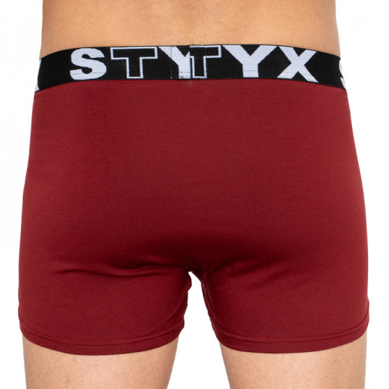 Pánske boxerky Styx športová guma nadrozmer vínové (R1060)