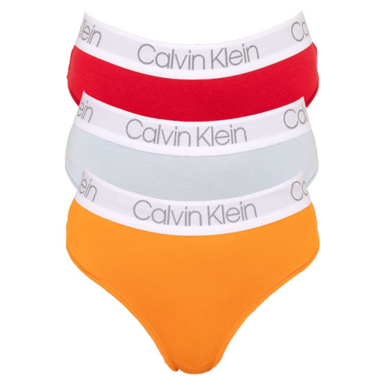 3PACK dámska tangá Calvin Klein viacfarebná (QD3757E-BTV)