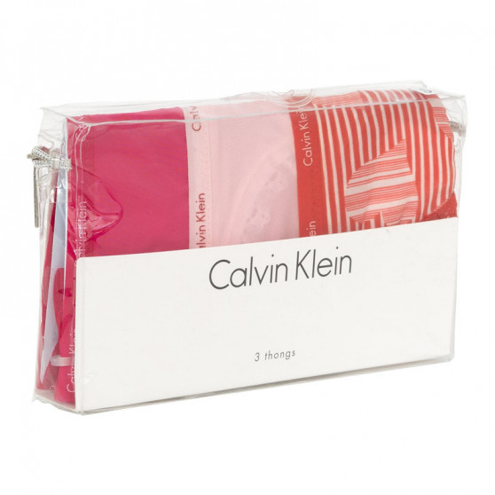 3PACK dámska tangá Calvin Klein viacfarebná (QD3592E-QQ3))