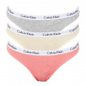 3PACK dámska tangá Calvin Klein viacfarebná (QD3587E-OPB)