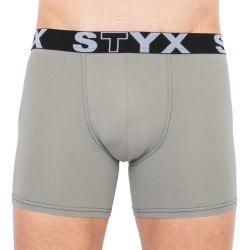 Pánske boxerky Styx long športová guma svetlo sivé (U1062)