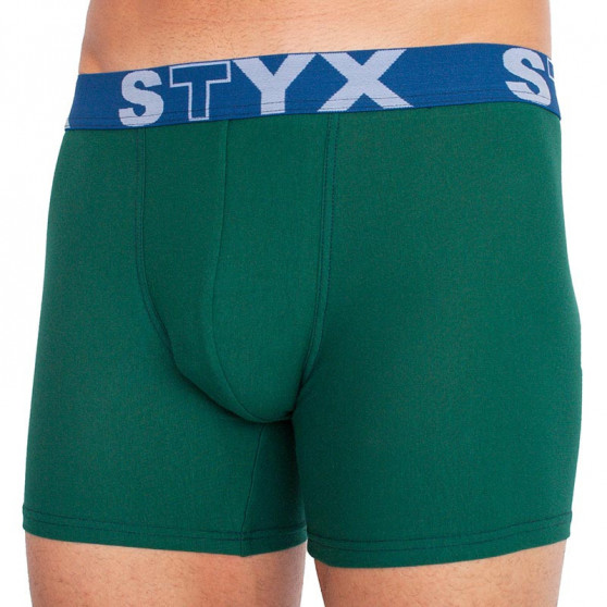 Pánske boxerky Styx long športová guma tmavo zelené (U1066)