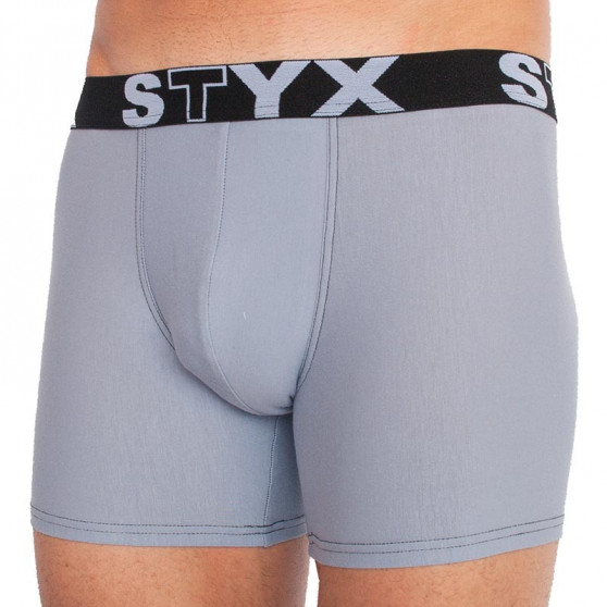 Pánske boxerky Styx long športová guma svetlo sivé (U1067)