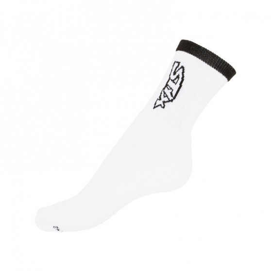 5PACK ponožky Styx vysoké biele s čiernym nápisom (H26161616161)