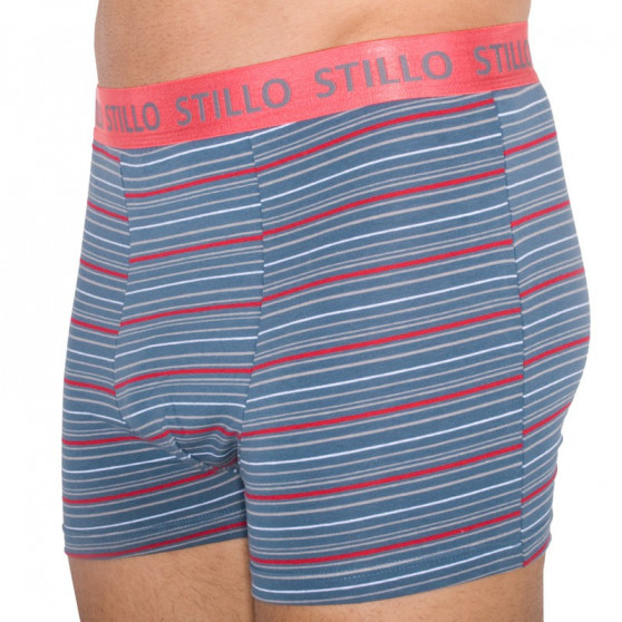 3PACK pánske boxerky Stillo sivé s červenými prúžkami (STP-0101010)