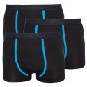 3PACK pánske boxerky Stillo čierne s modrým pruhom (STP-0161616)