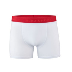 Pánske boxerky ELKA biele s červenou gumou premium (PB012)