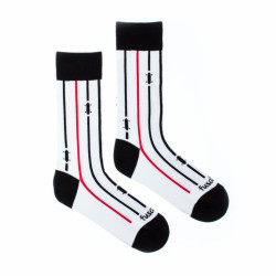 Veselé ponožky Fusakle na dosku biele (--0940)