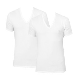 2PACK pánske tričko CK ONE V neck biele (NB2408A-100)