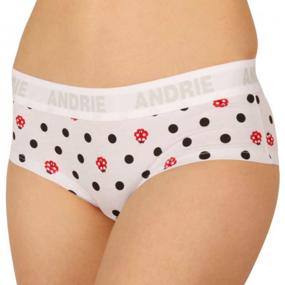 Dámske nohavičky Andrie biele s bodkami (PS 2408 A)