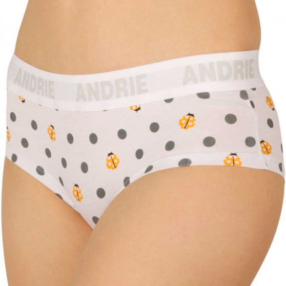 Dámske nohavičky Andrie biele s bodkami (PS 2408 B)