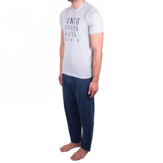 Pánske pyžamo Molvy modro sivé (AV-4310)