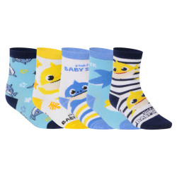 5PACK dětské ponožky Cerdá Baby Shark vícebarevné (2200007399)