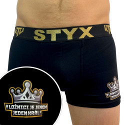 Pánske boxerky Styx / KTV športová guma čierne - čierna guma (GTCK960)