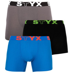 3PACK pánske boxerky Styx long športová guma viacfarebné (U9626763)