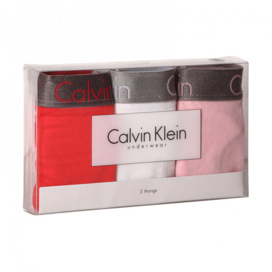 3PACK dámske tangá Calvin Klein viacfarebná (QD3560E-W5E)