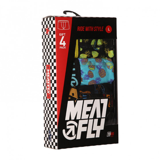 4PACK pánske boxerky Meatfly Gift pack (Balboa - Pineapple/Badges)