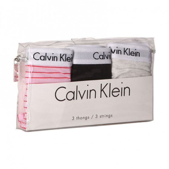 3PACK dámske tangá Calvin Klein viacfarebné (QD3587E-W5A)