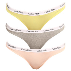 3PACK dámske tangá Calvin Klein viacfarebné (QD3587E-13X)