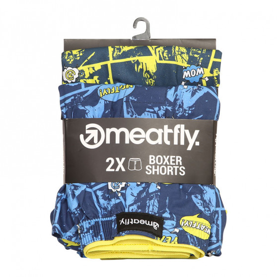 2PACK pánske trenky Meatfly viacfarebné (Agostino - yellow/blue comics)