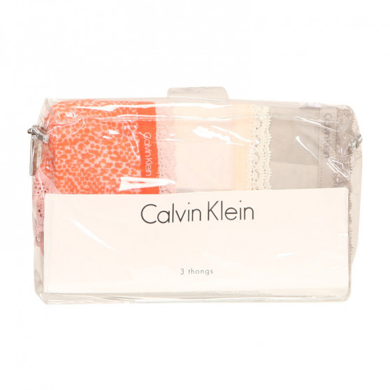 3PACK dámske tangá Calvin Klein viacfarebné (QD3802E-13Z)
