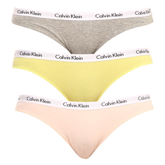 3PACK dámske nohavičky Calvin Klein nadrozmer viacfarebné (QD3801E-13X)