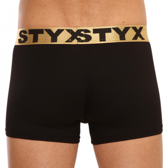 Pánske boxerky Styx / KTV športová guma čierne - zlatá guma (GTZ960)