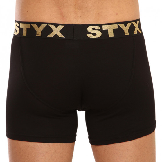 Pánske boxerky Styx / KTV long športová guma čierne - čierna guma (UTCL960)