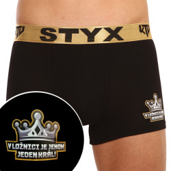 Pánske boxerky Styx / KTV športová guma čierne - zlatá guma (GTZK960)