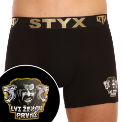 Pánske boxerky Styx / KTV long športová guma čierne - čierna guma (UTCL960)