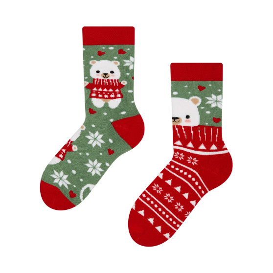 Veselé detské teplé ponožky Dedoles Medveď v šáli (D-K-SC-WS-C-C-1404)