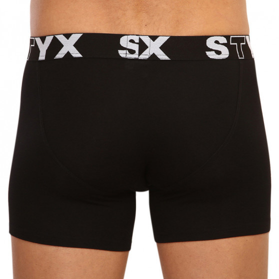 3PACK pánske boxerky Styx long športová guma čierne (U9606162)