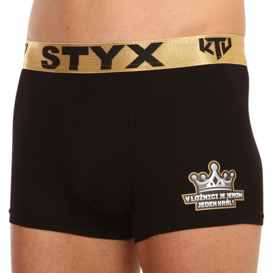 3PACK pánske boxerky Styx / KTV športová guma čierne (GTCGTZKGTCL960)