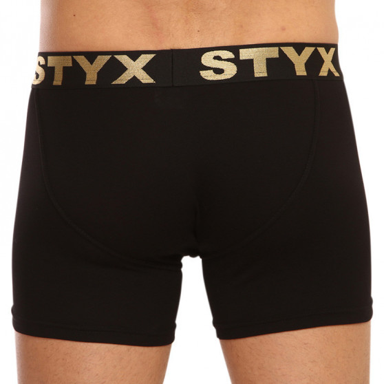 3PACK pánske boxerky Styx / KTV long športová guma čierne (UTZUTCLUTCK960)