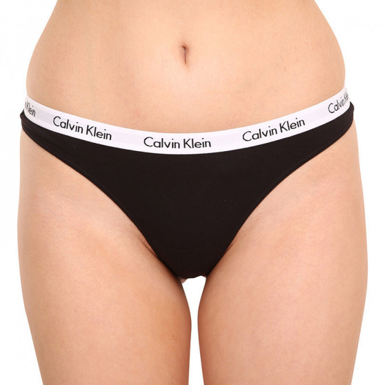 3PACK dámske tangá Calvin Klein nadrozmer viacfarebné (QD3800E-1CX)
