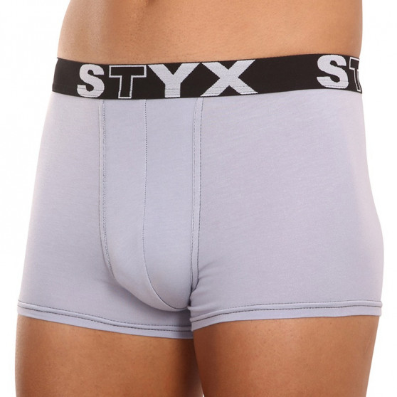Pánske boxerky Styx športová guma svetlo sivé (G1062)