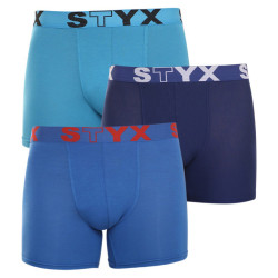 3PACK pánske boxerky Styx long športová guma modré (U9676869)