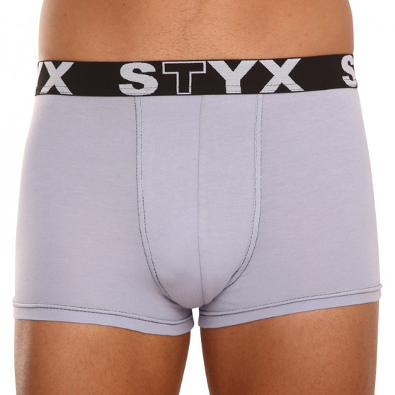 3PACK pánske boxerky Styx športová guma sivé (G10676767)