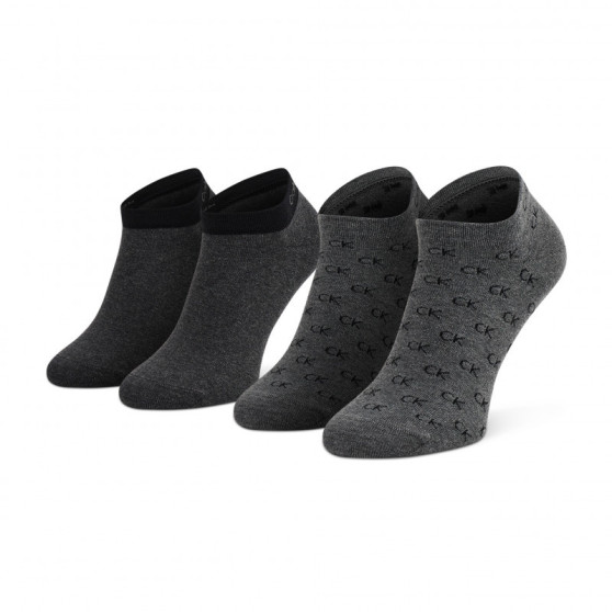 2PACK pánske ponožky Calvin Klein nízke sivé (701218715 002)