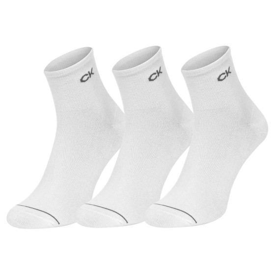 3PACK pánske ponožky Calvin Klein členkové biele (701218719 002)
