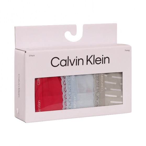3PACK dámske tangá Calvin Klein viacfarebná (QD3802E-6VW)